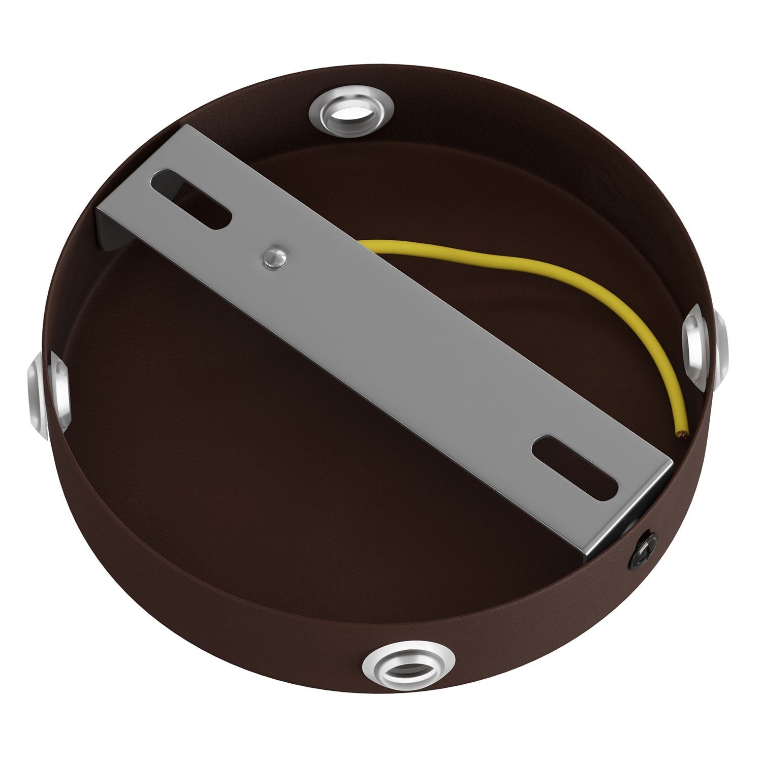 Cylindrical Metal Ceiling Rose Junction Box - 4 Side Outlets - KRM12SF4LRU - Uneeka